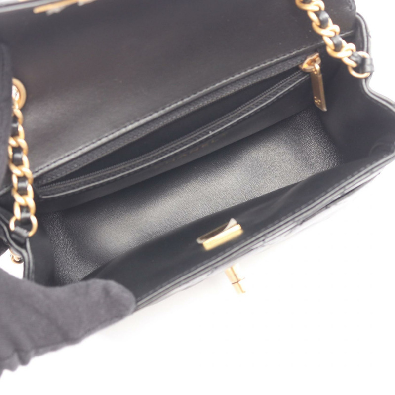 香奈兒 (CHANEL) 絎縫鏈條單背包 AS5026 羊皮 黑色 二手 金色五金 CC-2