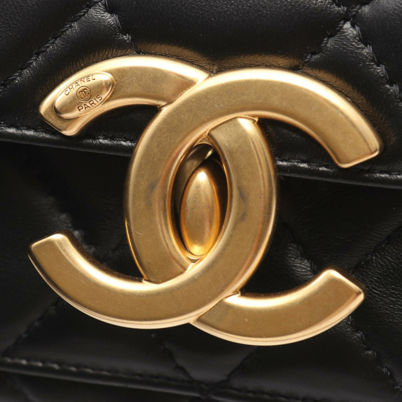香奈兒 (CHANEL) 絎縫鏈條單背包 AS5026 羊皮 黑色 二手 金色五金 CC-5