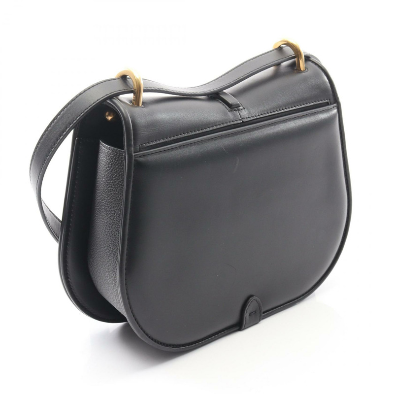 FENDI C'mon 中斜背包 8BT366 黑色皮革 二手 女士 GHW-1