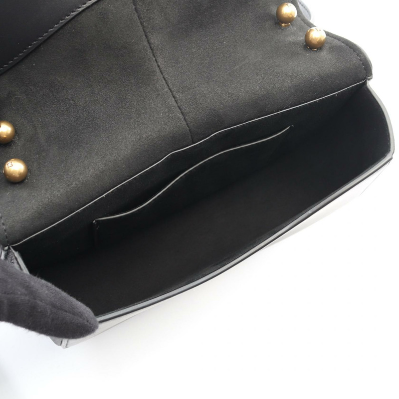 FENDI C'mon 中斜背包 8BT366 黑色皮革 二手 女士 GHW-2