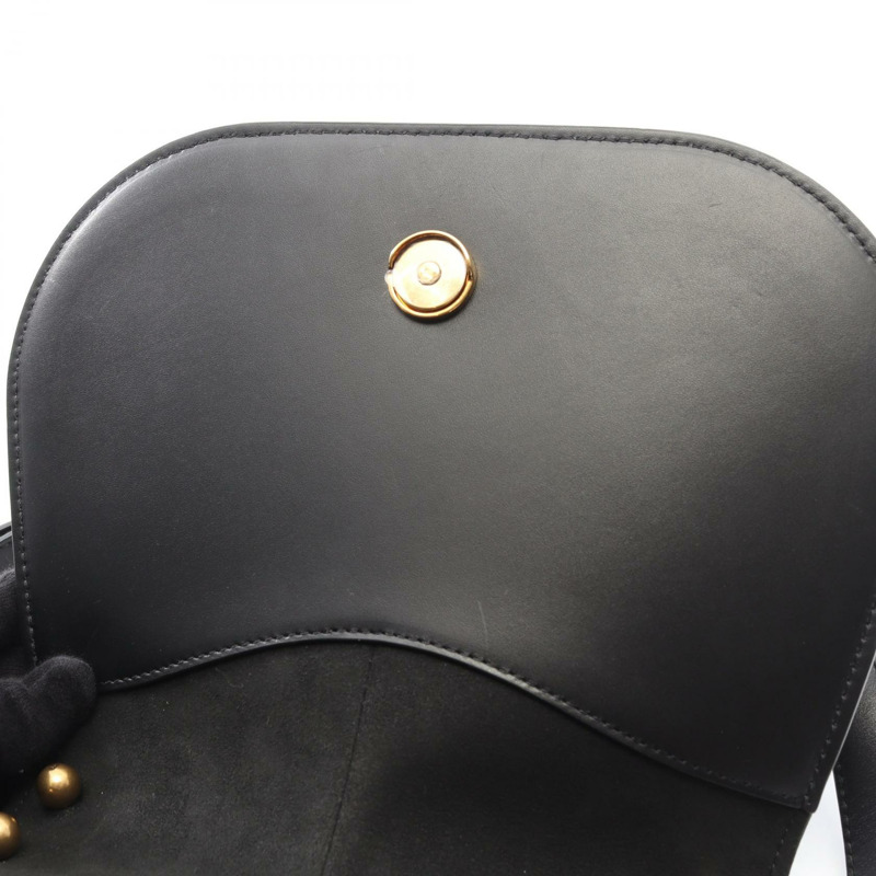 FENDI C'mon 中斜背包 8BT366 黑色皮革 二手 女士 GHW-4