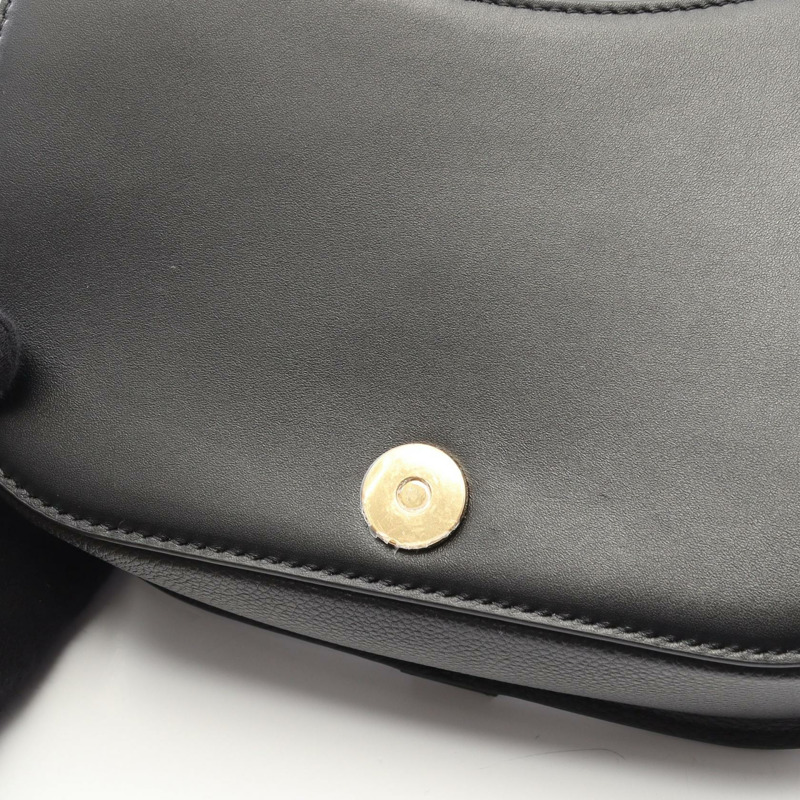 FENDI C'mon 中斜背包 8BT366 黑色皮革 二手 女士 GHW-5