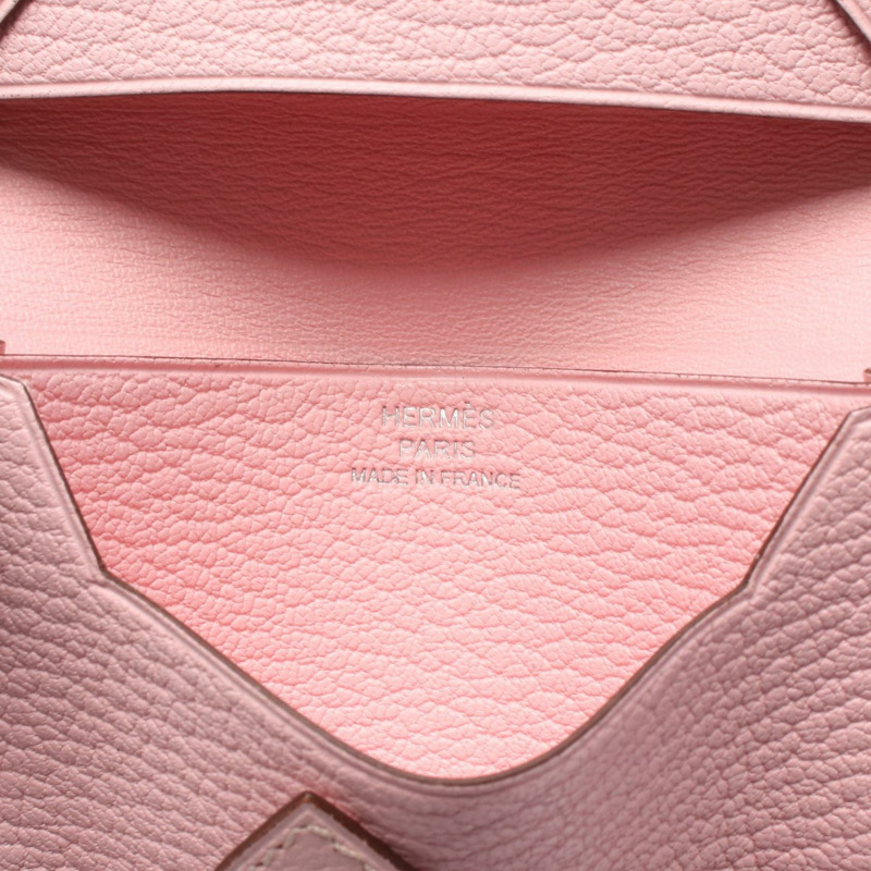 愛馬仕 Bearn 卡包 X 山羊皮粉紅玫瑰櫻花圖案 SHW 二手女士-3