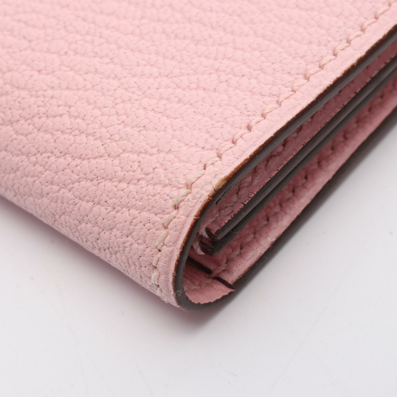 愛馬仕 Bearn 卡包 X 山羊皮粉紅玫瑰櫻花圖案 SHW 二手女士-5