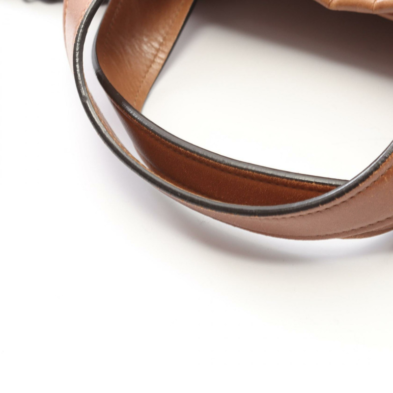 香奈兒 (CHANEL) 混搭鏈條肩背包，棕色皮革，銀色五金，二手，女士，CC Coco-5