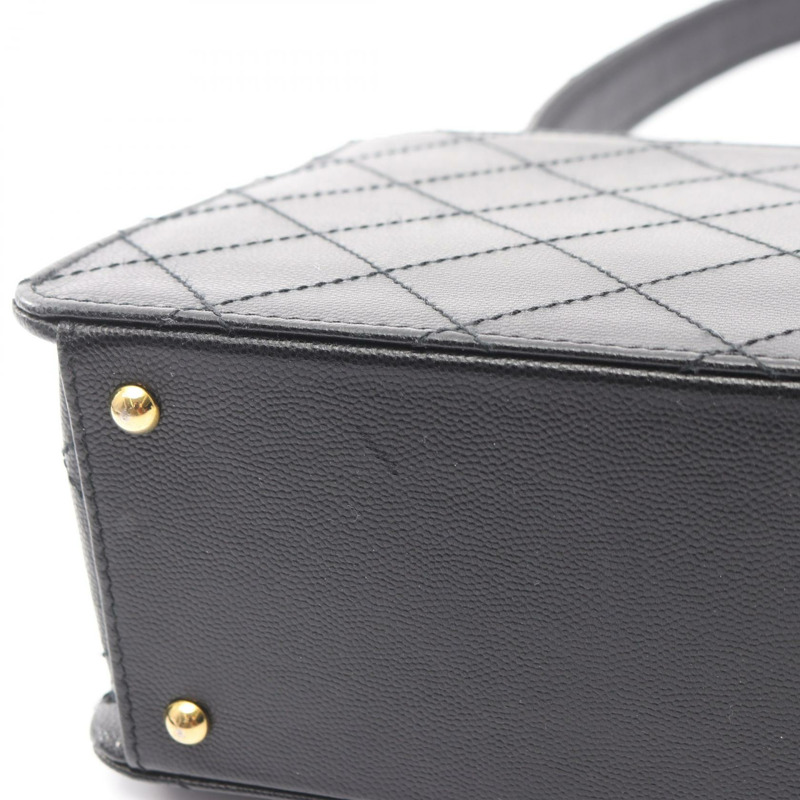 香奈兒 (CHANEL) Matelasse 單肩包,粒面小牛皮,黑色,金色五金,二手,女士 CC-8