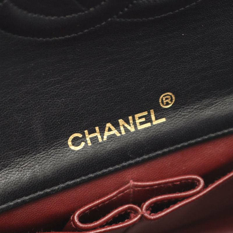 香奈兒迷你絎縫全翻蓋鏈條肩背斜背包 A03571 黑色 二手-3