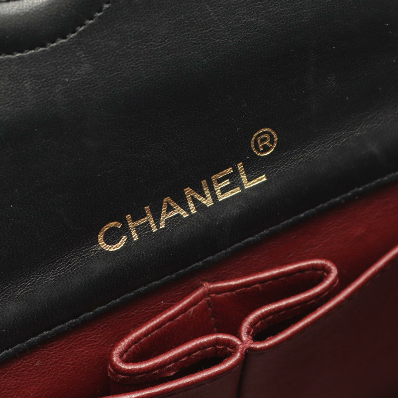 香奈兒 (CHANEL) 迷你絎縫全蓋肩背包 A03571 羊皮黑色 二手金色五金-3