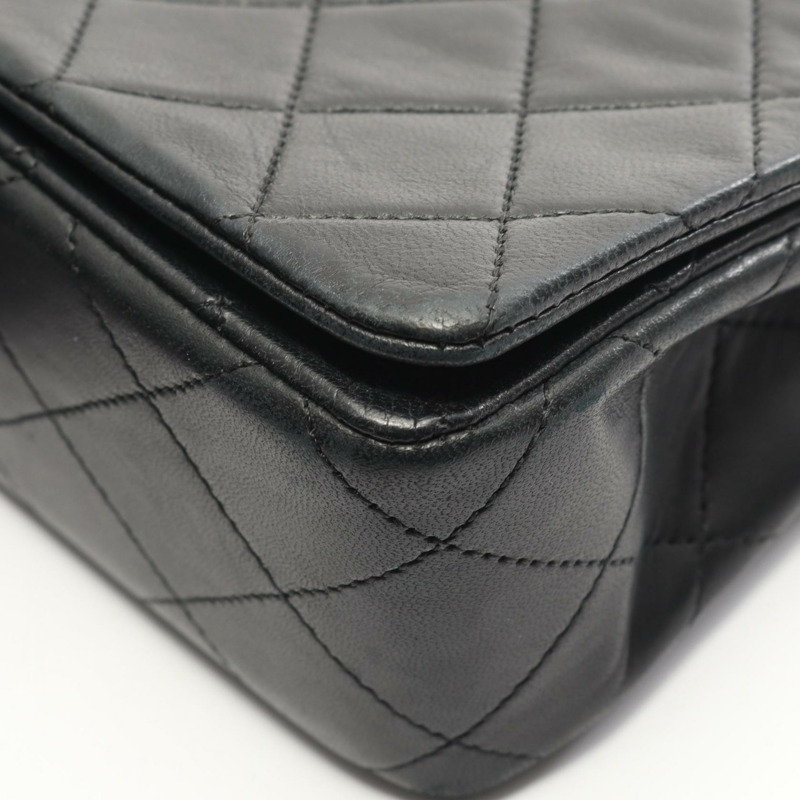 香奈兒 (CHANEL) 迷你絎縫全蓋肩背包 A03571 羊皮黑色 二手金色五金-6