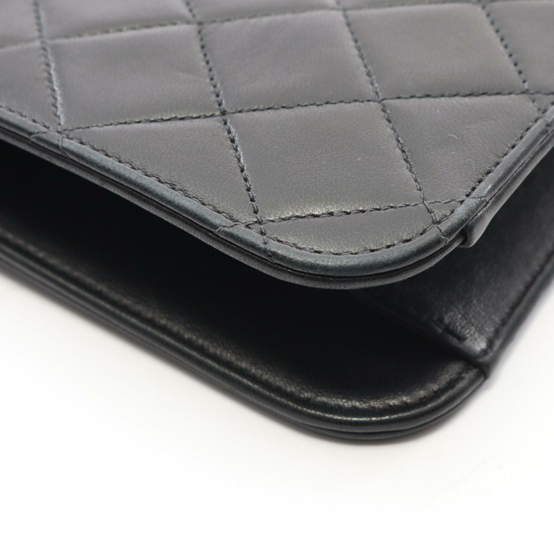 香奈兒 (CHANEL) Matelasse 全翻蓋鏈條單肩背包 A03568 羊皮黑 二手 金色五金-7