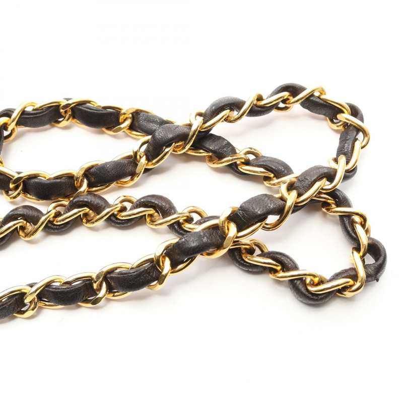 香奈兒 (CHANEL) Matelasse 全翻蓋鏈條單肩背包 A03568 羊皮黑 二手 金色五金-11