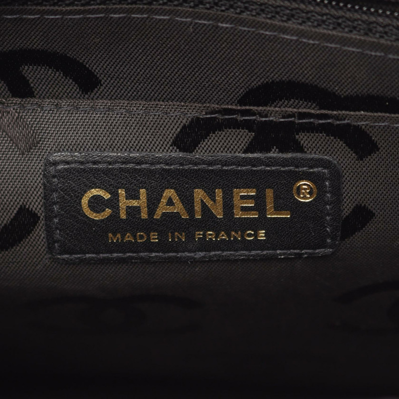 香奈兒 (CHANEL) 野性縫線手提包,黑色皮革,二手,女士,金色五金,CC標誌,Coco-3