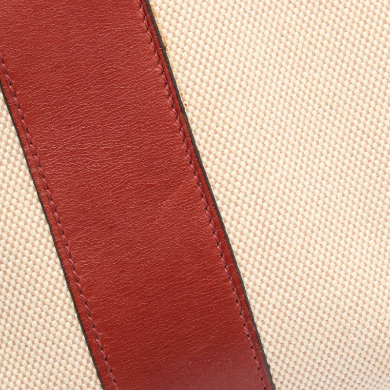 愛馬仕 Fourre-tout PM 手提包 F Toile H 皮革天然胭脂紅 SHW 二手-10