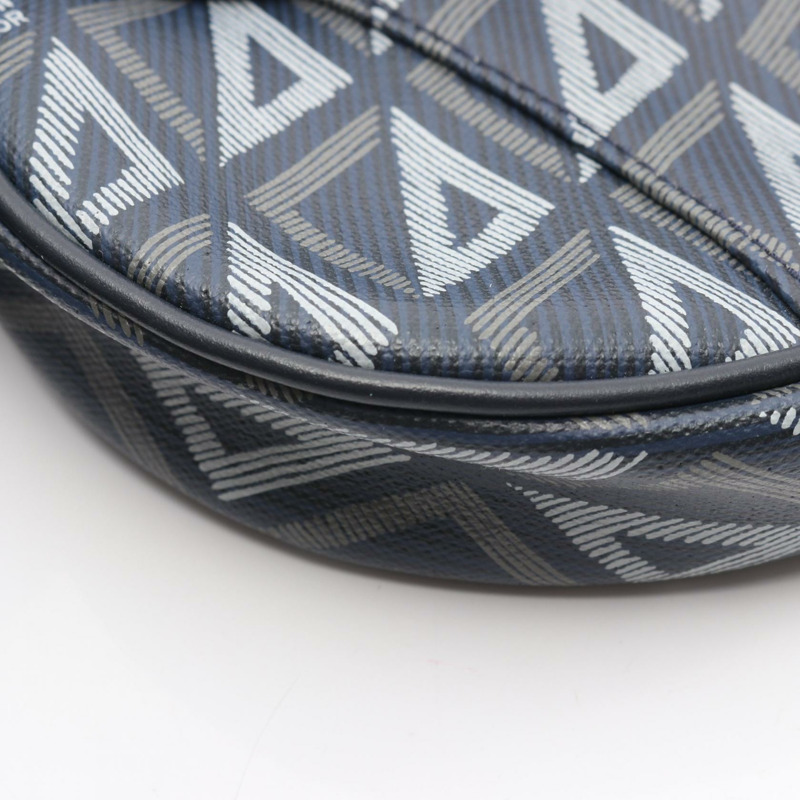 Christian Dior CD 鑽石馬鞍腰包，帆布皮革，海軍藍，二手男士款-5