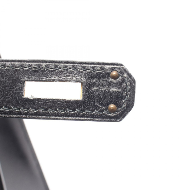 愛馬仕 Kelly 32 單肩背包 V 型盒裝小牛皮黑色金色五金二手女款-4