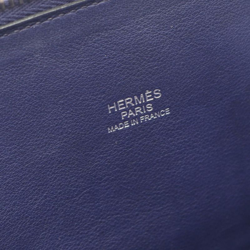 愛馬仕 Bolide 31 肩背包，D Clemence 皮革，藍色墨色，SHW 五金，二手女款-3