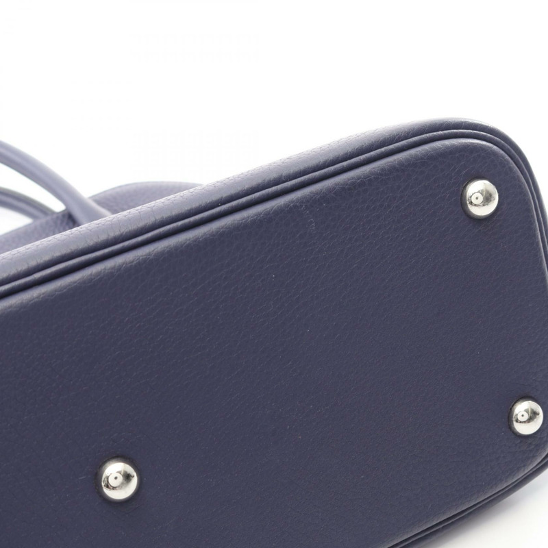 愛馬仕 Bolide 31 肩背包，D Clemence 皮革，藍色墨色，SHW 五金，二手女款-6