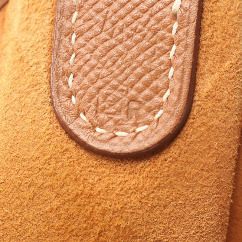 愛馬仕 Evelyne 1 Anne GM 肩背包，B Graine Couchevel 皮革，棕色，金色五金，二手-4