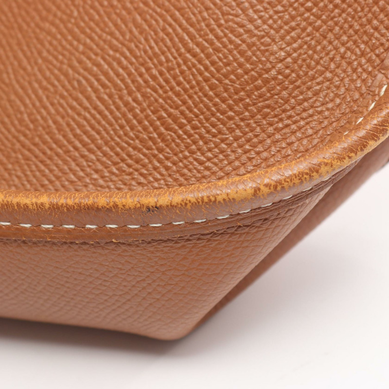 愛馬仕 Evelyne 1 Anne GM 肩背包，B Graine Couchevel 皮革，棕色，金色五金，二手-5