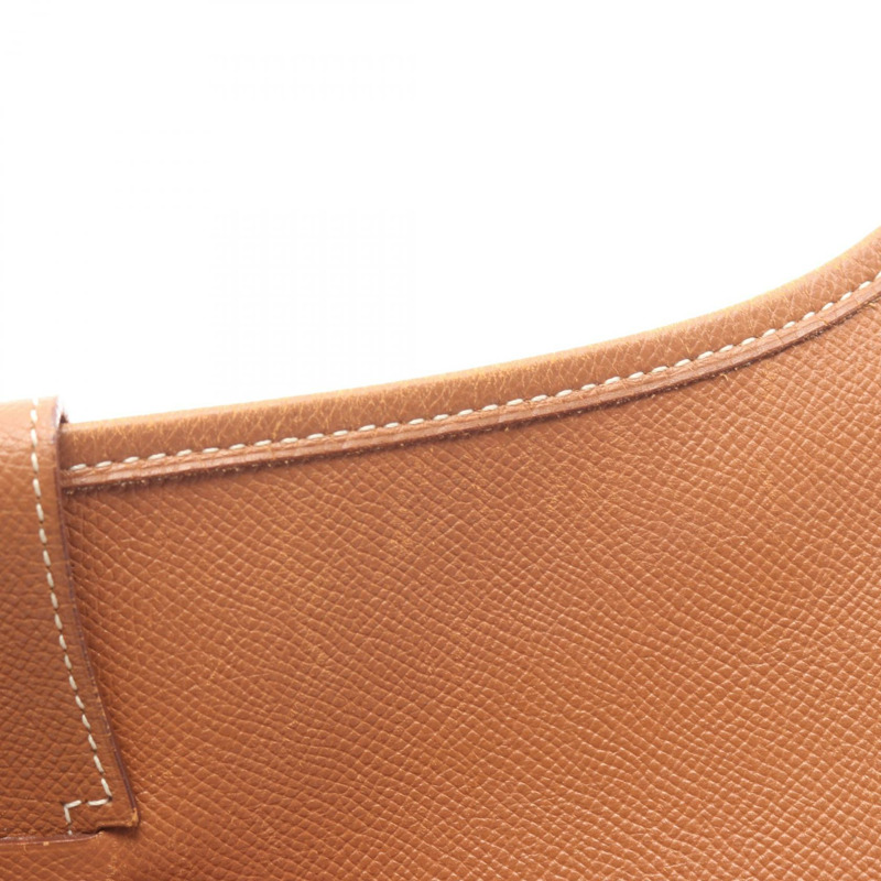 愛馬仕 Evelyne 1 Anne GM 肩背包，B Graine Couchevel 皮革，棕色，金色五金，二手-6