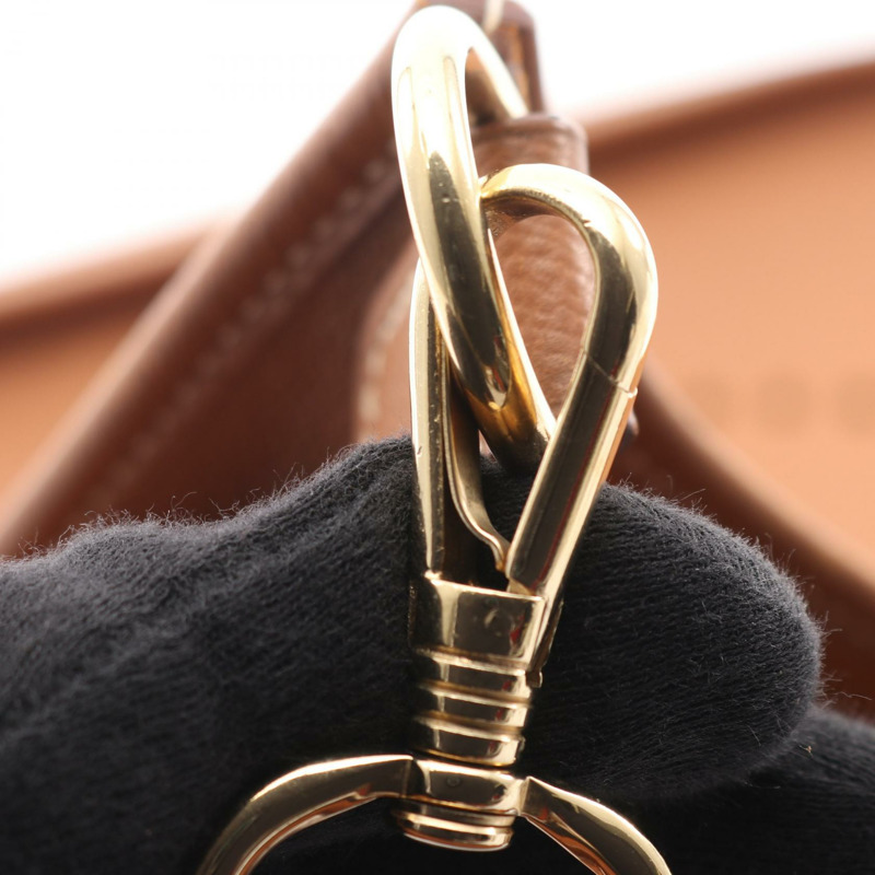 愛馬仕 Evelyne 1 Anne GM 肩背包，B Graine Couchevel 皮革，棕色，金色五金，二手-10