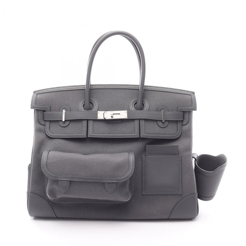 愛馬仕 Birkin Cargo 35 手提包 K Toile H Swift 皮革 灰色 霧色 SHW 二手