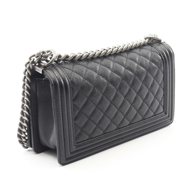 香奈兒 Boy Chanel 單肩包 A67086 黑色粒面小牛皮 二手 女士 CC-1