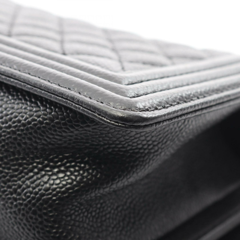 香奈兒 Boy Chanel 單肩包 A67086 黑色粒面小牛皮 二手 女士 CC-8