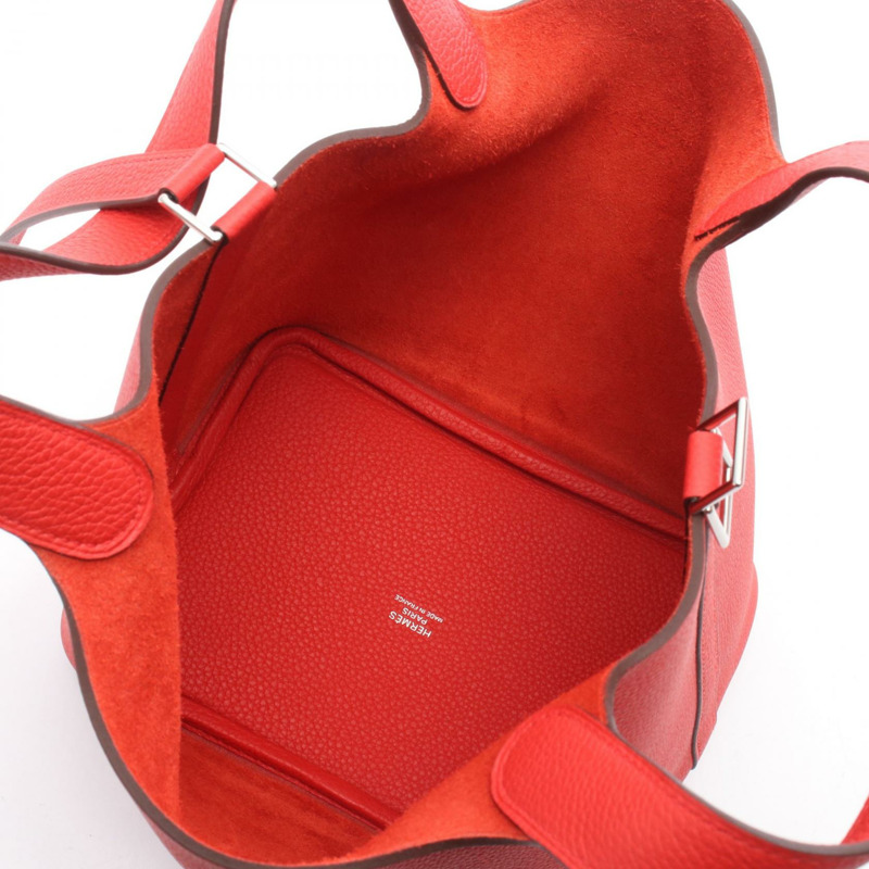 愛馬仕 Picotin Lock PM 托特包，Clemence 皮革，紅色，Rouge coeur SHW，二手-2