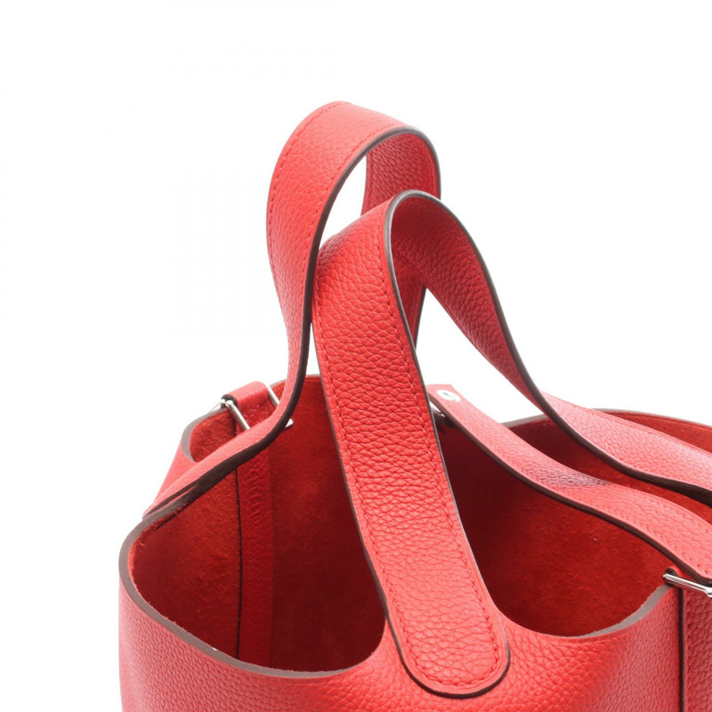 愛馬仕 Picotin Lock PM 托特包，Clemence 皮革，紅色，Rouge coeur SHW，二手-5