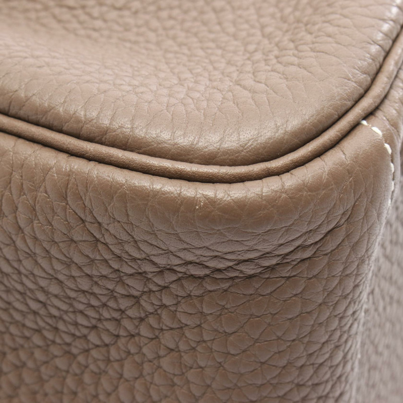 愛馬仕 Lindy 30 肩背包，R Clemence 皮革，灰色/灰褐色，銀色五金，二手-5