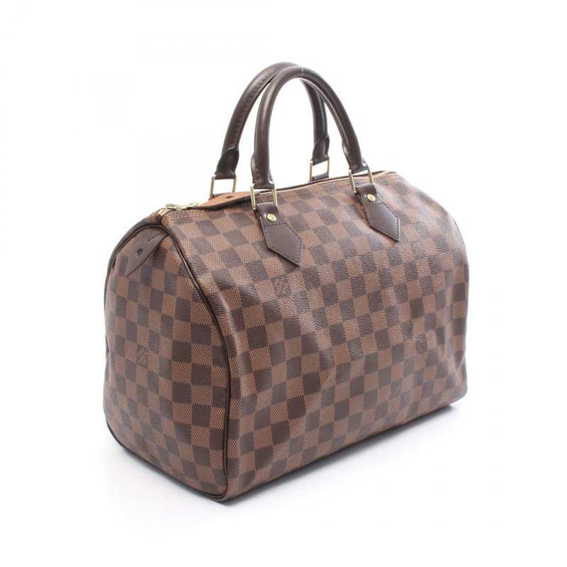 路易威登 Speedy 30 手提包 N41531 Damier Ebene 帆布皮革棕色二手 LV-1