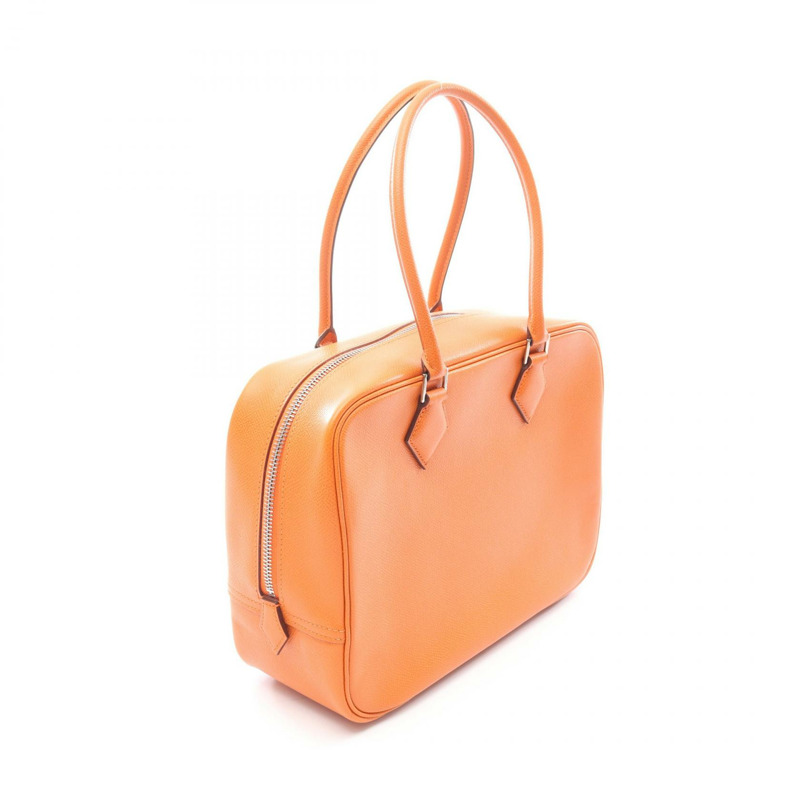 愛馬仕 Plume 28 手提包，H Epsom 皮革，橙色 SHW，二手女士-1