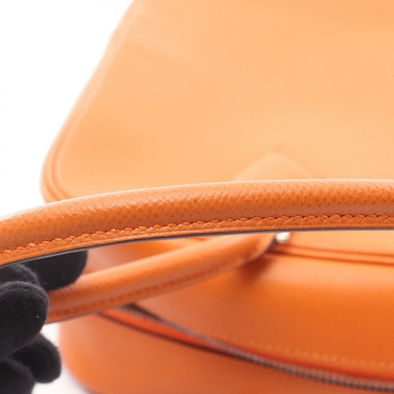愛馬仕 Plume 28 手提包，H Epsom 皮革，橙色 SHW，二手女士-9