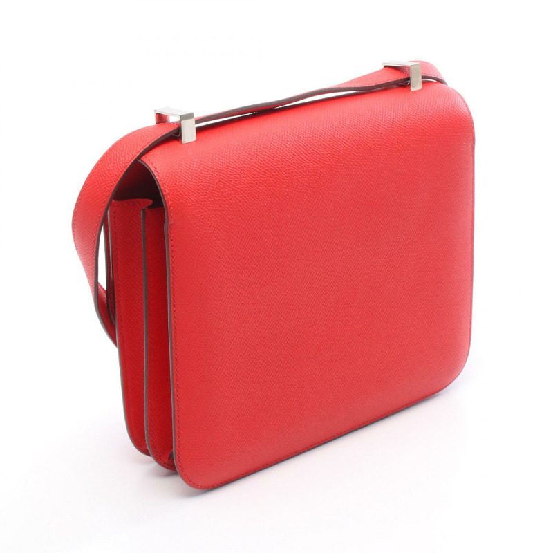 愛馬仕 Constance 3 24 肩背包 D Epsom 皮革 Rouge tomate SHW 二手-1