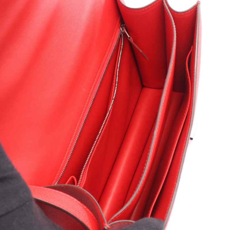 愛馬仕 Constance 3 24 肩背包 D Epsom 皮革 Rouge tomate SHW 二手-2