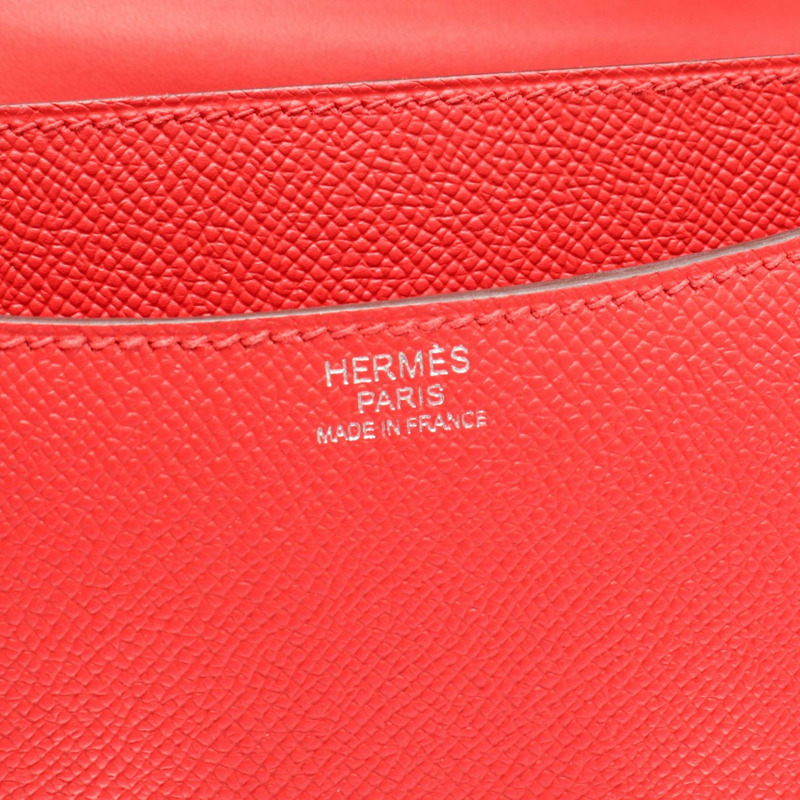 愛馬仕 Constance 3 24 肩背包 D Epsom 皮革 Rouge tomate SHW 二手-3