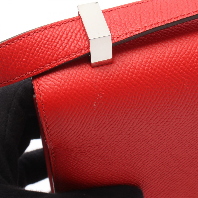 愛馬仕 Constance 3 24 肩背包 D Epsom 皮革 Rouge tomate SHW 二手-7