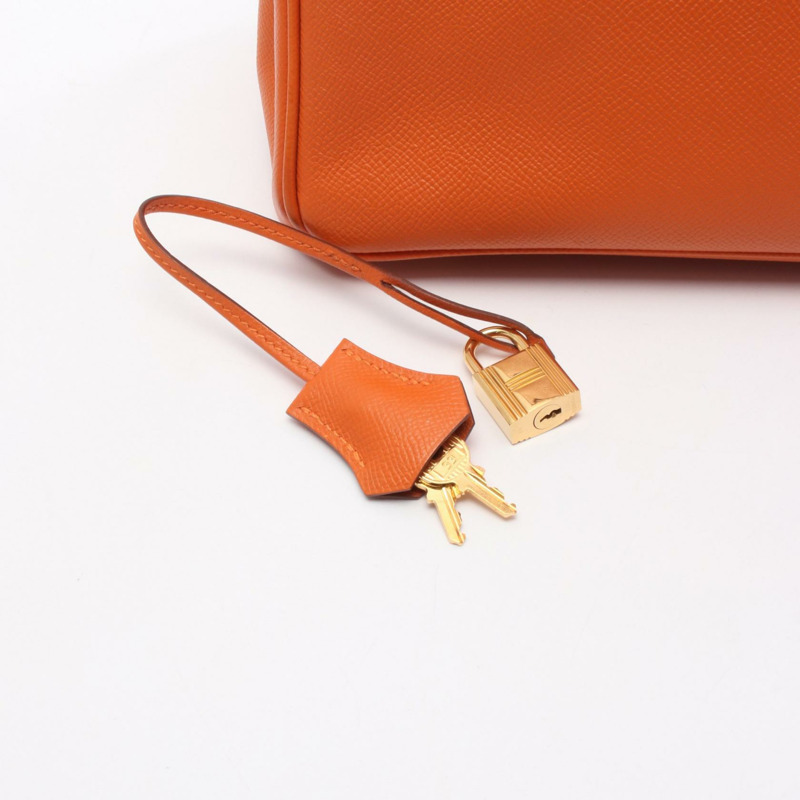 愛馬仕 Birkin 30 手提包,Q 款 Epsom 皮革,橙色,金色五金,二手女款-5