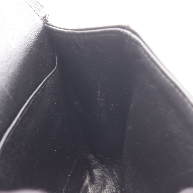 香奈兒 (CHANEL) 人字紋 V 型縫線 W 型翻蓋肩背包，粒面小牛皮，黑色，二手，附五金配件-5