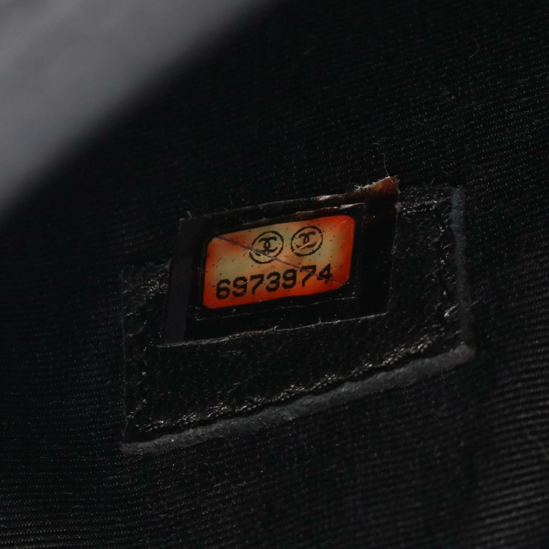 香奈兒 (CHANEL) Medallion 手提包 A01804 黑色粒面小牛皮 二手 女士 金色五金 CC-4