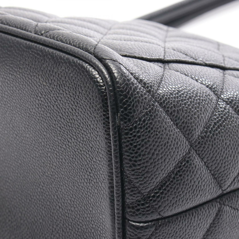 香奈兒 (CHANEL) Medallion 手提包 A01804 黑色粒面小牛皮 二手 女士 金色五金 CC-7