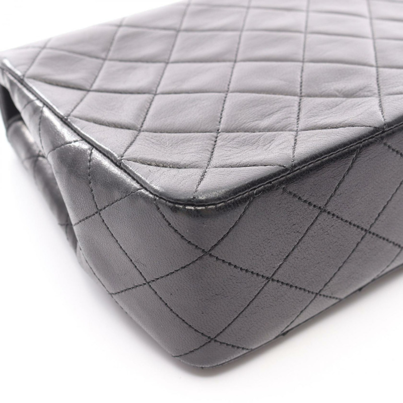 香奈兒 (CHANEL) 迷你絎縫 20 鏈條肩背包 A01163 羊皮 黑色 二手 金色五金-10