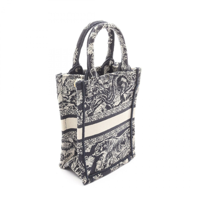 Christian Dior BOOK TOTE 迷你手機肩斜背包帆布海軍藍二手-1