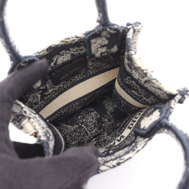 Christian Dior BOOK TOTE 迷你手機肩斜背包帆布海軍藍二手-2