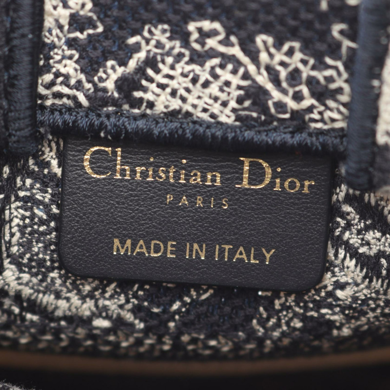 Christian Dior BOOK TOTE 迷你手機肩斜背包帆布海軍藍二手-3