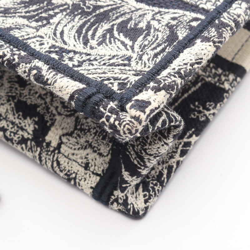 Christian Dior BOOK TOTE 迷你手機肩斜背包帆布海軍藍二手-5