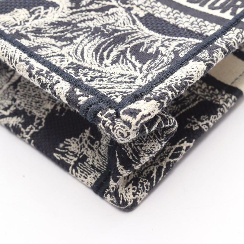 Christian Dior BOOK TOTE 迷你手機肩斜背包帆布海軍藍二手-6