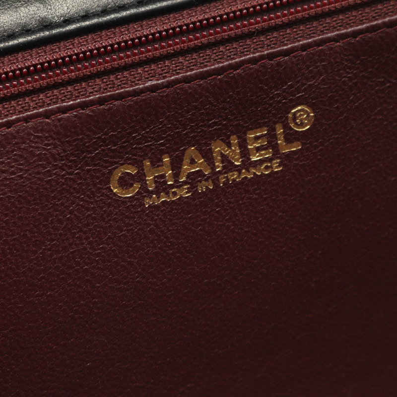 香奈兒 (CHANEL) 絎縫全翻蓋鏈條單肩包，羊皮材質，黑色，二手，女士款，金色五金-3