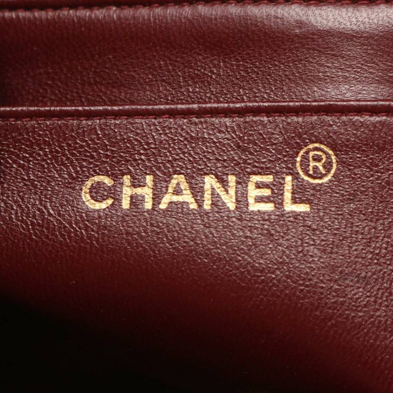 香奈兒 (CHANEL) 絎縫 Diana 翻蓋鏈條肩背斜挎包，羊皮材質，黑色，二手，金色五金-3